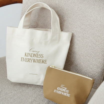 EVERYDAY GOODNESS TOTE AND POUCH - Mini Canvas Tote and Pouch