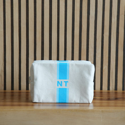 STRIPE MONOGRAM CANVAS POUCH - Stripe Canvas Pouch
