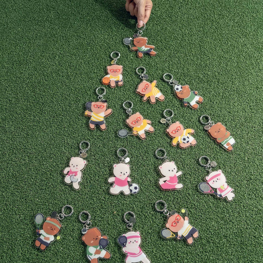 GOODBEAR SPORTS CLUB KEYCHAIN - Cute Bear Epoxy Keychain