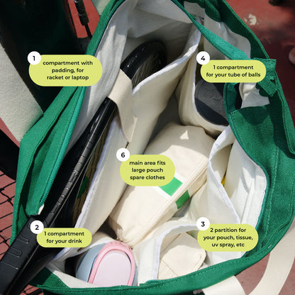 COURT CARRYALL - Sports Canvas Tennis/Padel ToteBag