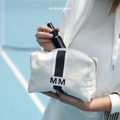 Stripe Monogram Canvas Pouch - Stripe Canvas Pouch