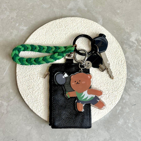 Goodbear Sports Club Keychain - Cute Bear Epoxy Keychain