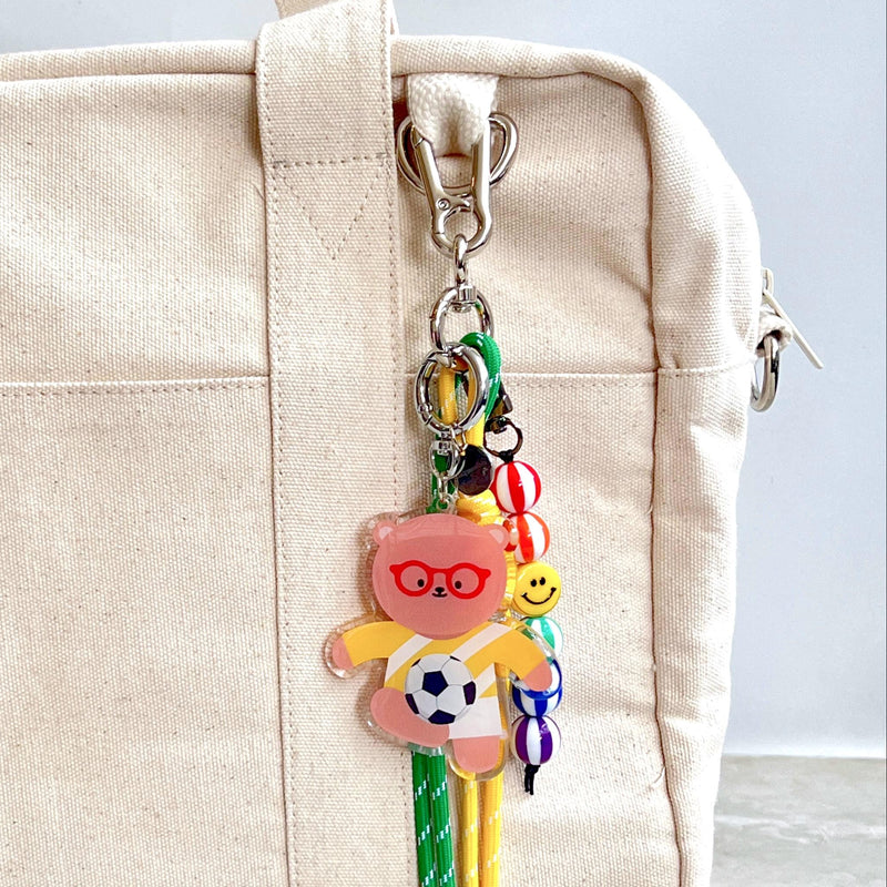 Goodbear Sports Club Keychain - Cute Bear Epoxy Keychain