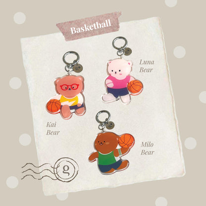 GOODBEAR SPORTS CLUB KEYCHAIN - Cute Bear Epoxy Keychain
