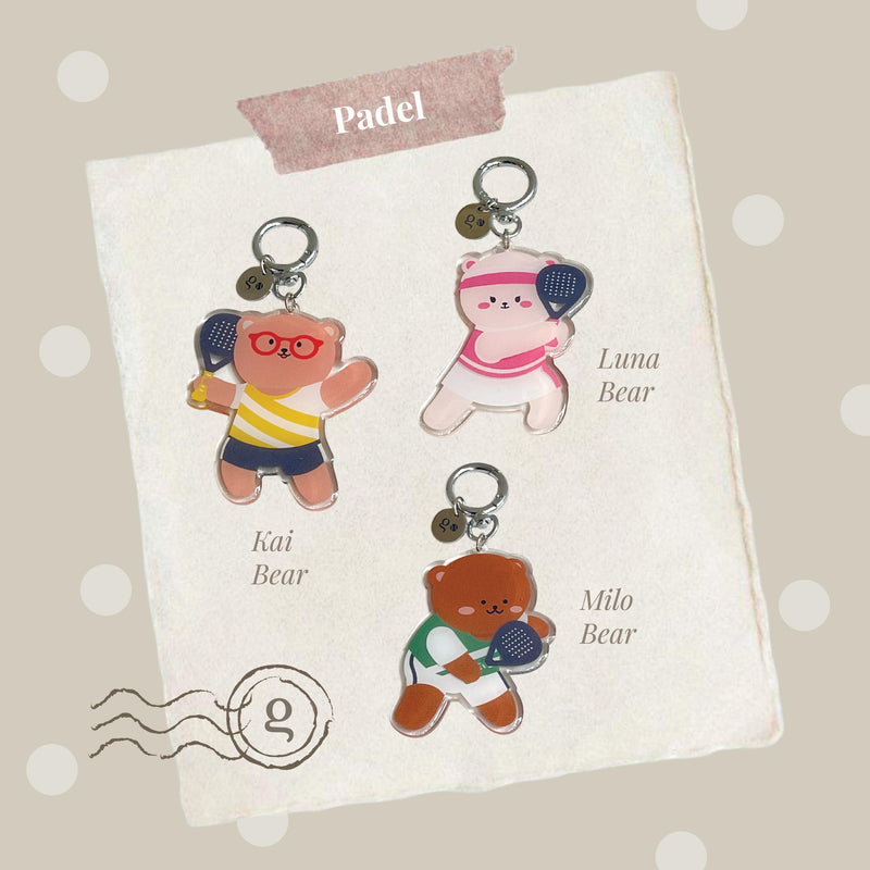 Goodbear Sports Club Keychain - Cute Bear Epoxy Keychain