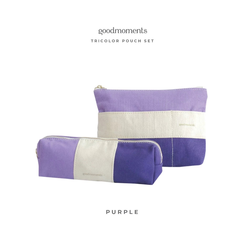 TRICOLOR SET - Pouch and Pencil Case